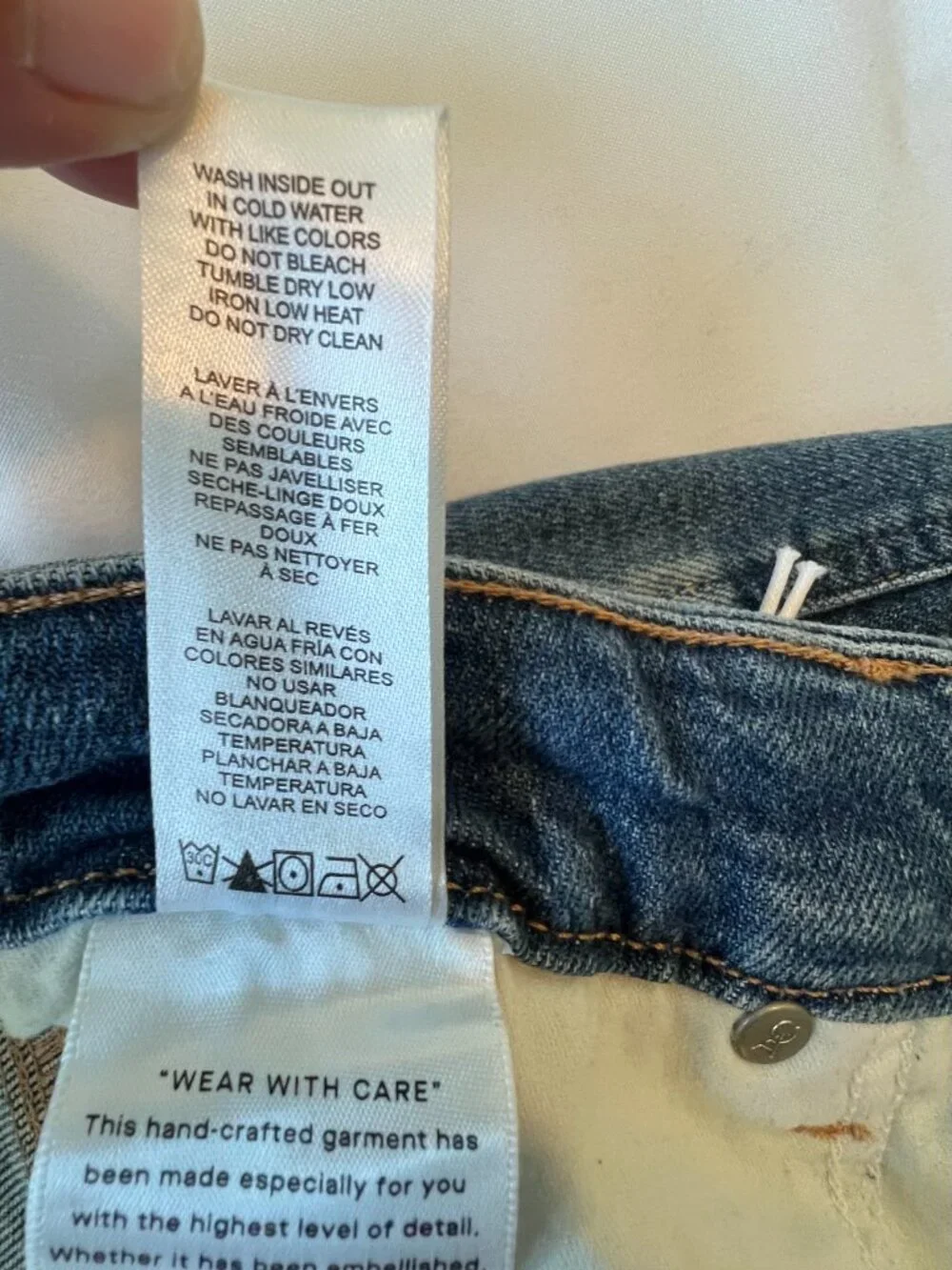 NWT Good American Size 12 Good Skate High Rise Cropped Loose Leg Jeans Raw Hem - Picture 15 of 16
